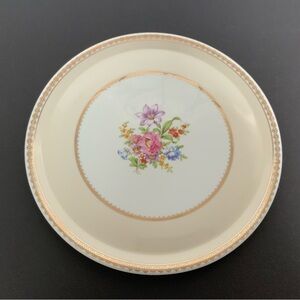 Charles Field Haviland Limoges Cake Plate w Floral image & Gold Trim